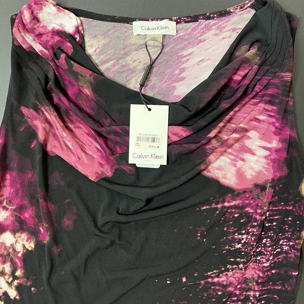Calvin Klein Sleeveless Top Women's Size S Purple Multicolor‎ NWT